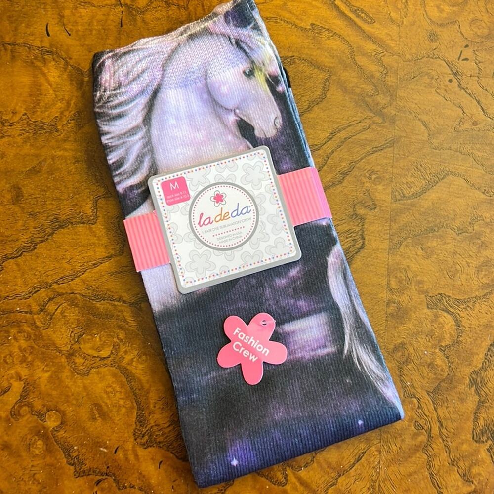 Unicorn Crew Socks Women's Size 9-11